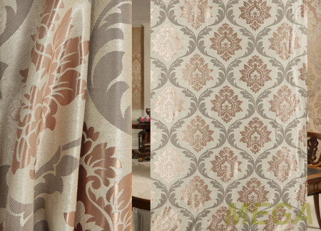 Ткани портьерные Жаккард Блэкаут HT S 6394-brown/280 Bl